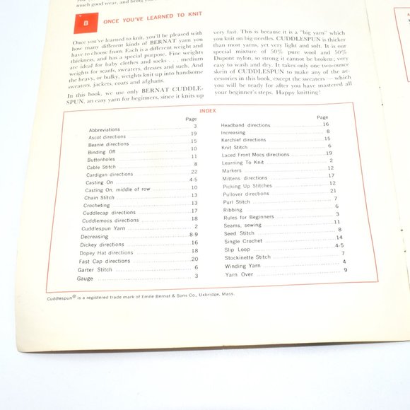 Vintage Bernat Learn to Knit Booklet NO.127 Knitting Arts & Crafts 1970's - Picture 4 of 5